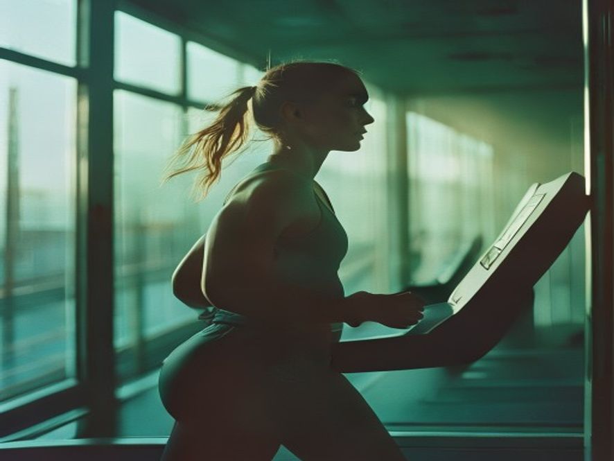 Athlete training hard